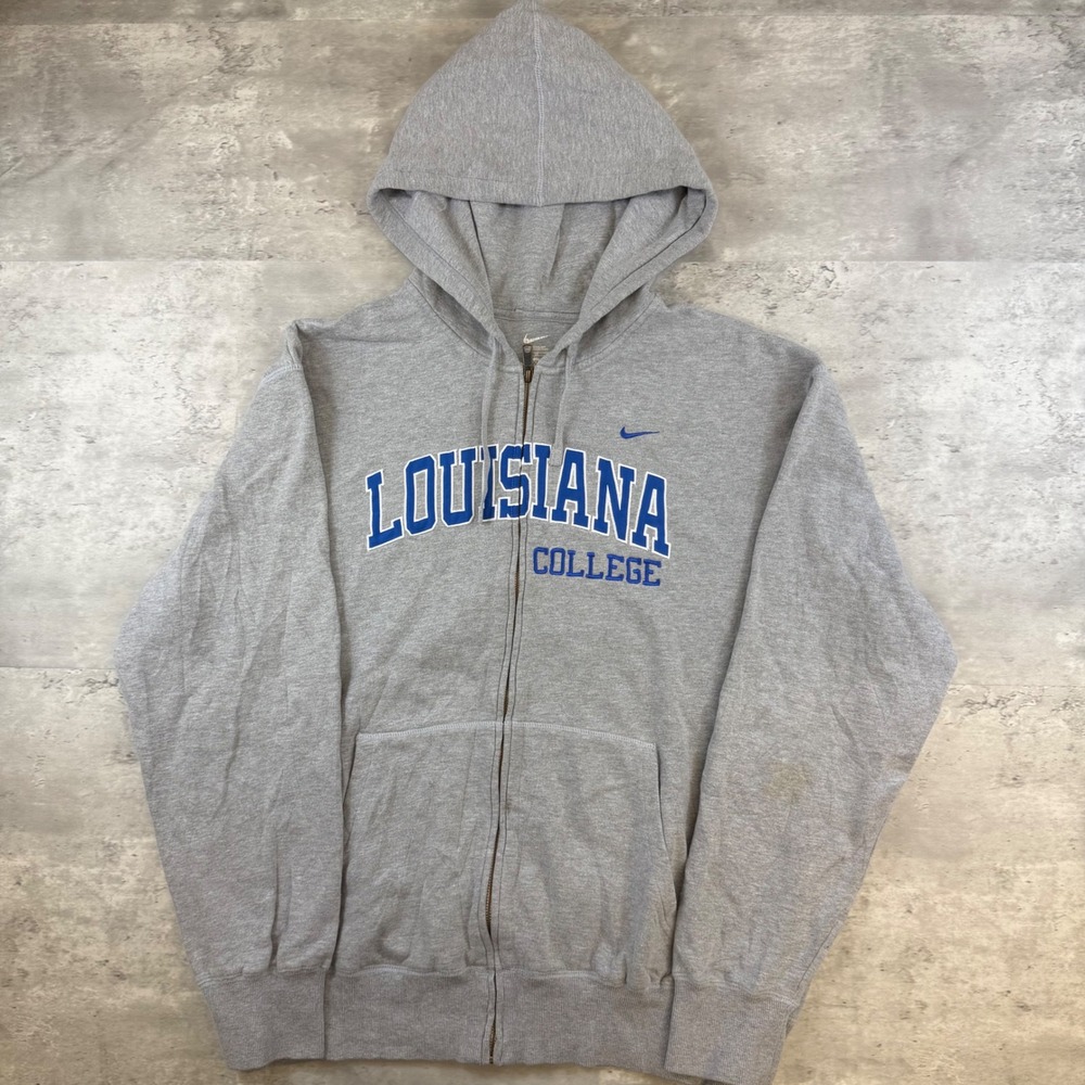 Nike Louisiana College Full Zip Hoodie Mens XL Heather Gray Sweatshirt